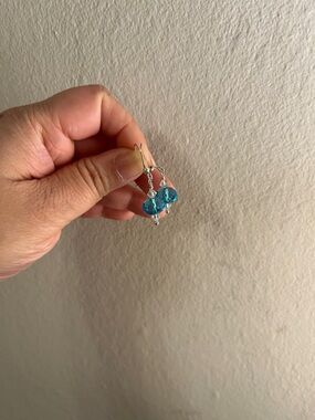 Sterling Silver Blue Crystal Drop Earrings